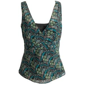 🆕 LOFT green floral layered cami tank top